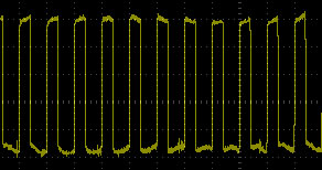Simple GPIO Running on the STM8S Discovery Board Oscilloscope Output