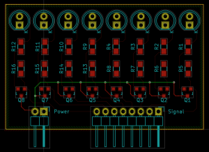 8 LED Transistor Switch PCB Layout